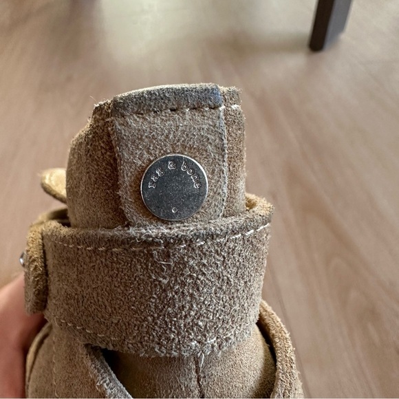 Rag & Bone Camel Suede Harrow Bootie Leather Ankle Wrap Strap Boots - Picture 7 of 12